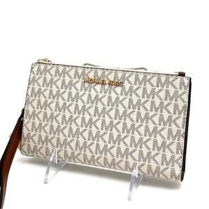 Michael Kors Double Zip Wallet Wristlet Vanilla Leather (NWT)